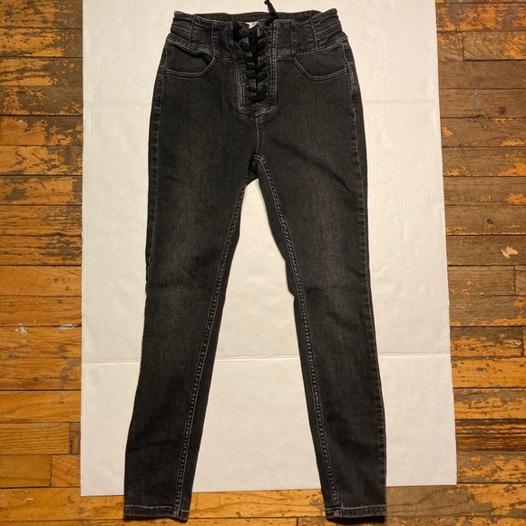 Free People Lace up black jeggings High Rise - Picture 3 of 10